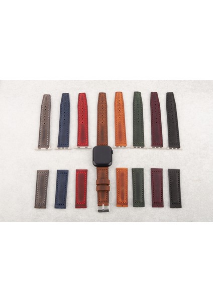 Apple Watch 4 5 6 7 8 Se Ultra Uyumlu Hakiki Deri Kordon