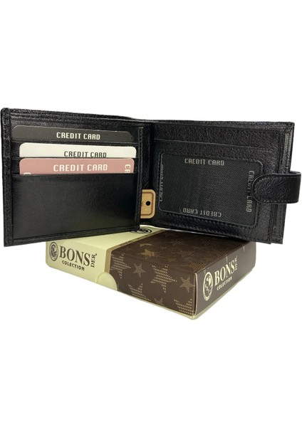 Bons 1. Kalite Hakiki Deri Siyah Erkek Cüzdanı modelleri