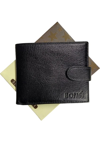 Bons 1. Kalite Hakiki Deri Siyah Erkek Cüzdanı fırsatları