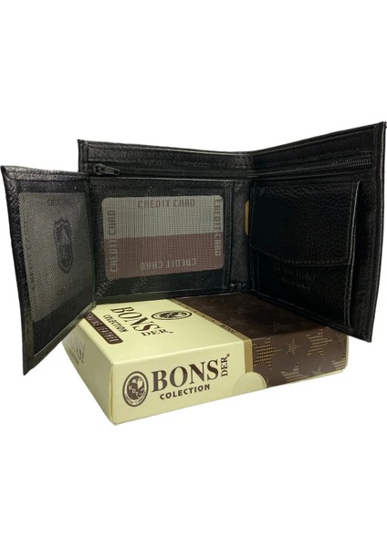 Bons 1. Kalite Hakiki Deri Siyah Erkek Cüzdanı modelleri