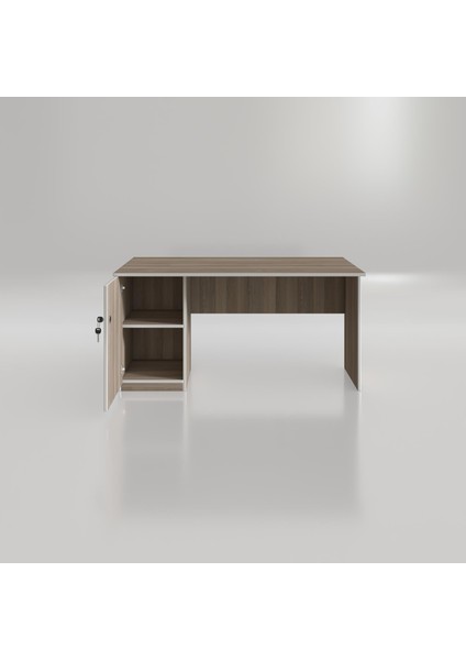 Kenzlife ofis masası miyamoto crd sol 75*170*80 kilitli kapaklı dolap bilgisayar çalışma masası