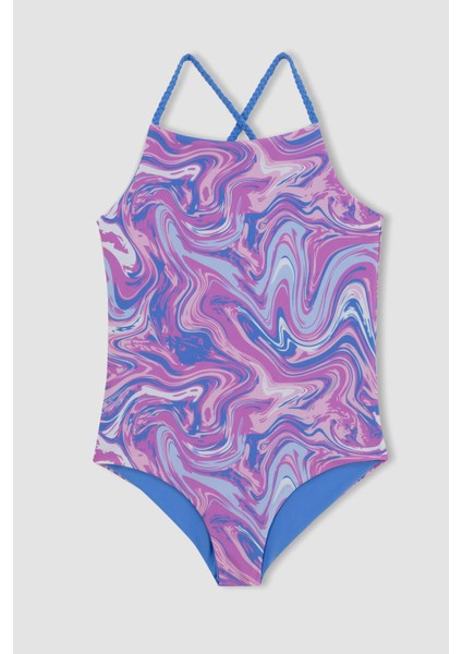 Kız Çocuk Desenli Çift Yönlü Mayo Z3592A623HS