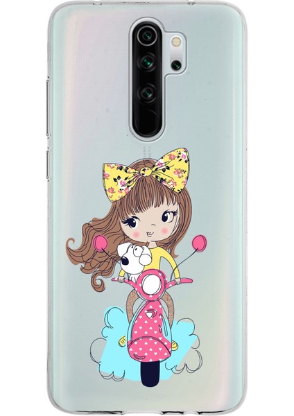 Xiaomi Redmi Note 8 Pro ile Uyumlu Kapak Sevimli Karakterler Tasarımlı Şeffaf Silikon Kılıf