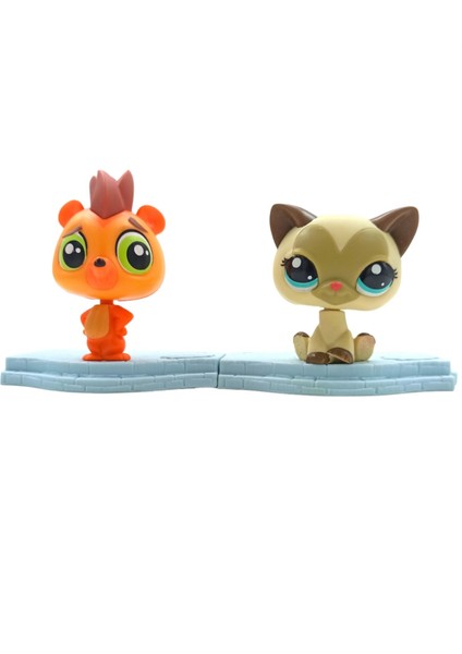 PopŞeker Littlest Pet Shop Minişler 2'li Standlı Oyuncak Miniş Karakterleri