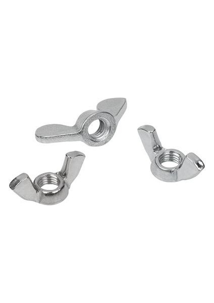 Kelebek Somun Metrik 5/16” 50 Adet Kaplamalı Beyaz