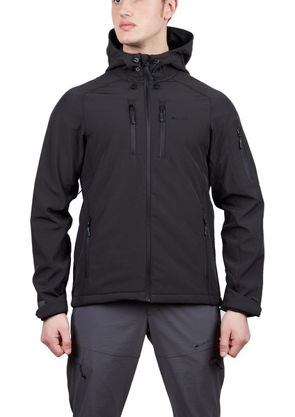 Peak Softshell Erkek Outdoor Mont Siyah