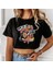 Spider Punk Baskılı Siyah Crop 2
