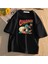 Ohana Baskılı Siyah Oversize T-Shirt 1