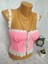 Crop Top Büstiyer Şeker Pembe Beyaz Renk Handmade 1