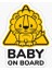 Arabada Bebek Var Baby On Board Sticker Yapıştırma 19CM Md2 1