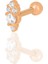 Gümüş Rose Zirkon Taşlı Tragus Helix Piercing Küpe 1