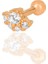 Gümüş Rose Zirkon Taşlı Tragus Helix Piercing Küpe 1