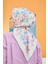 Pastel Desen Pamuk Viskon Eşarp Modeli Turkuaz 1104-19 3