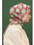 Bloom Pembe Yeşil Pamuk Viskon Eşarp Modeli 3