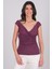 Aguinaldo Yanı Büzgülü Aykol Bluz BORDO 1