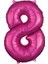 8 Rakam Koyu Pembe Folyo Balon 80 cm 1