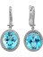 Pırlanta ve Oval Mavi Topaz Taşlı Küpe 0417E0019 1