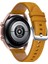 Samsung Galaxy Watch 3 41MM / Huawei Saat Gt 2 42MM Deri Saat Kayış 20MM Gümüş Tokalı - Sarı (Yurt Dışından) 1