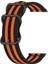 Garmin Venue 2s / Vivoaktif 4s 18MM Naylon Saat Kayışı Üç Ağır Toka Saat Bandının Değiştirilmesi - Siyah / Turuncu (Yurt Dışından) 1