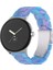 Google Pixel Için Slim Light Reçine Bandı Sport Strap Bileziği Paslanmaz Çelik Tokalı - Mavi Mor Karışım (Yurt Dışından) 3