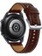 Samsung Galaxy Watch 3 41MM / Huawei Saat Gt 2 42MM Deri Watchme Strap 20MM Gümüş Tokalı Bilek Bandı - Kahve (Yurt Dışından) 1