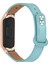 Xiaomi Mi Band 5/6 Akıllı Saat Üst Kat Cowhide Strap Yedek Bilek Bandı Çift Perçin Gül Altın Saat Kılıfı - Mavi (Yurt Dışından) 2