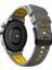 Huawei Için Gt Runner/garmin Venu 2/vivoaktif 4 Trapezoid Üç Sıralı Delik Saat Kayış Çift Renkli Silikon Bilek - Gri/sarı (Yurt Dışından) 1