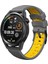Huawei Için Gt Runner/garmin Venu 2/vivoaktif 4 Trapezoid Üç Sıralı Delik Saat Kayış Çift Renkli Silikon Bilek - Gri/sarı (Yurt Dışından) 2