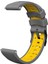 Huawei Için Gt Runner/garmin Venu 2/vivoaktif 4 Trapezoid Üç Sıralı Delik Saat Kayış Çift Renkli Silikon Bilek - Gri/sarı (Yurt Dışından) 4