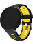 Garmin Forerunner Için 235 / 230/620/630 / 220 /735 / 735XT Silikon Saat Grubu Watchme Kayışı Yedek Parça Evrensel 22MM Saat Bandı - Siyah / Sarı (Yurt Dışından) 2