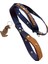 Köpek gezdirme tasması kolon nubuk deri lacivert taba rengi zımbalı uzunluk:120cm genişlik:3cm dog leash B5-5 1