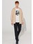 ALTINYILDIZ CLASSICS Erkek Sütlü Kahve Oversize Fit Bol Kesim Kapüşonlu Yaka %100 Pamuk Fermuarlı Sweatshirt 4