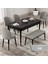 Concept Roe Serisi Açılabilir 80X132 Siyah Mermer Desen Mutfak Masası Takımı 4 Sandalye 1 Bench 1