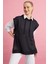 Kuşaklı File Sweatshirt - Siyah 3