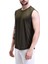 Erkek Nem Emici Hızlı Kuruma Atletik Teknik Performans Sporcu Sıfır Kol T-Shirt Gym 108 2