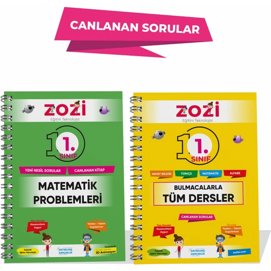 Zoziler İlkokul 1. Sınıf Matematik Problemleri – Tüm Dersler Bulmaca - Canlanan Sorular!