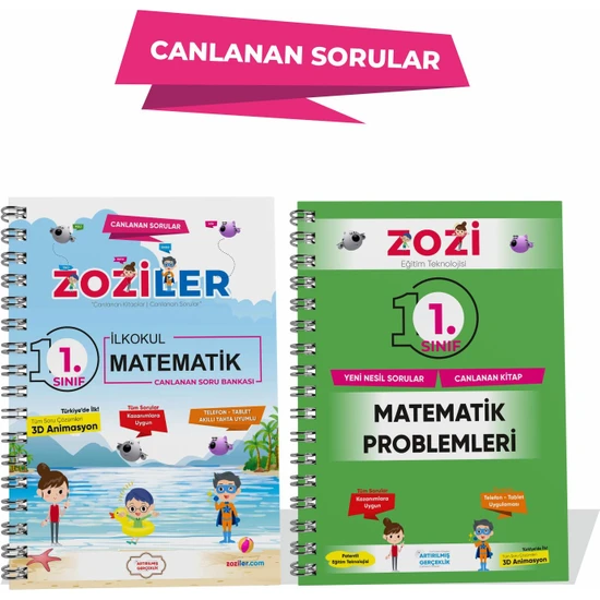 Zoziler İlkokul 1. Sınıf Matematik Soru Bankası – 1.sınıf Yeni Nesil Problemler - Canlanan Sorular!