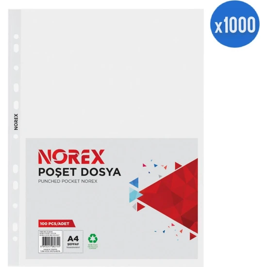 Norex UL100X A4 Poşet Dosya 1000'LI Paket