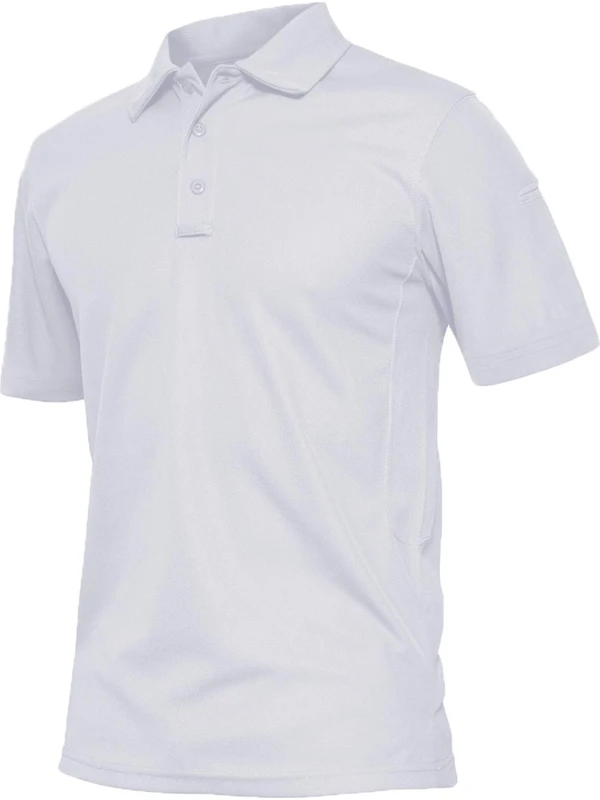 Ghassy Co. Erkek Taktik Polo Yaka Gömlek Hızlı Kuruma Nem Emici Performans Pique Jersey Golf T-Shirt