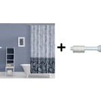 Zethome Banyo Duş Perdesi 110 x 200 cm Perde Borusu Askı Aparatı 90 x 130 cm