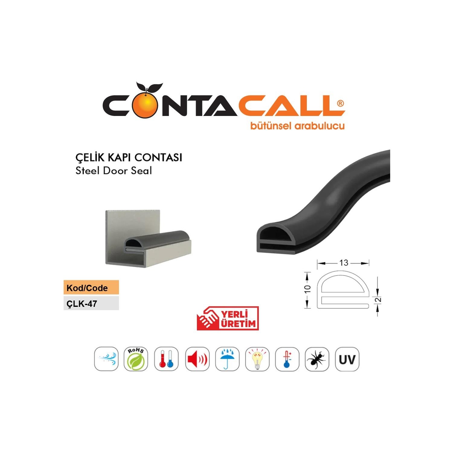Contacall Çelik Kapı Fitili Çelik Kapı Contası 6 Metre Kahve Fiyatı