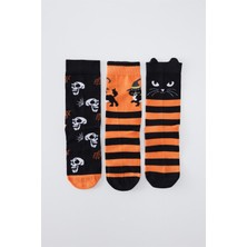 Katia & Bony Çocuk Halloween Baskılı 3'lü Kutulu Soket Çorap