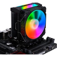 Coldpower Amd Uyumlu L4X1 Işlemci Soğutucu 4 Bakır Boru 12 cm Rgb Fan 160 Tdp