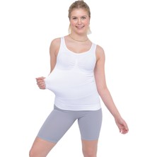 Sh Mağazacılık Bel Göğüs Göbek 2 Beden Ince Görünüm Toparlayıcı Örme Dikişsiz Ipeksi Kadınbeyazatlet Korse