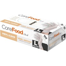Bimel Corefood Pudrasız Vinil Eldiven L Beden Şeffaf 100'lü