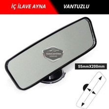 ŞüsCarOto Aksesuar Her Araca Uyumlu Siyah Çerçeveli Dikiz Aynası 55 mm x 200 mm Vantuzlu Iç Ilave Ayna