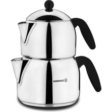 Korkmaz A038 Orbit Maxi Çaydanlık Takımı 18/10 Cr-Ni Paslanmaz Çelik Estetik Küre Form