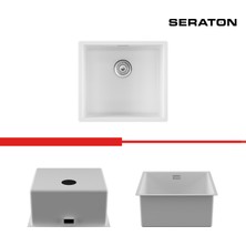Seraton RS40 Tek Gözlü Beyaz 40 x 45 Cm Yeni Nesil Seramik Kaplama eviye