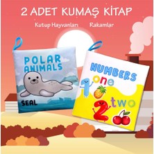 Tox 2 Kitap Tox Ingilizce Kutup Hayvanları ve Rakamlar Kumaş Sessiz Kitap E125 E28 - Bez Kitap , Eğitici Oyuncak , Yumuşak ve Hışırtılı