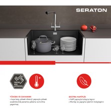 Seraton RS50 Tek Gözlü Siyah 40 x 50 Cm Yeni Nesil Seramik Kaplama Eviye